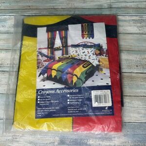Vintage Kids Crayon Bedroom Curtains Drapes Primary Colors 1990s USA Retro
